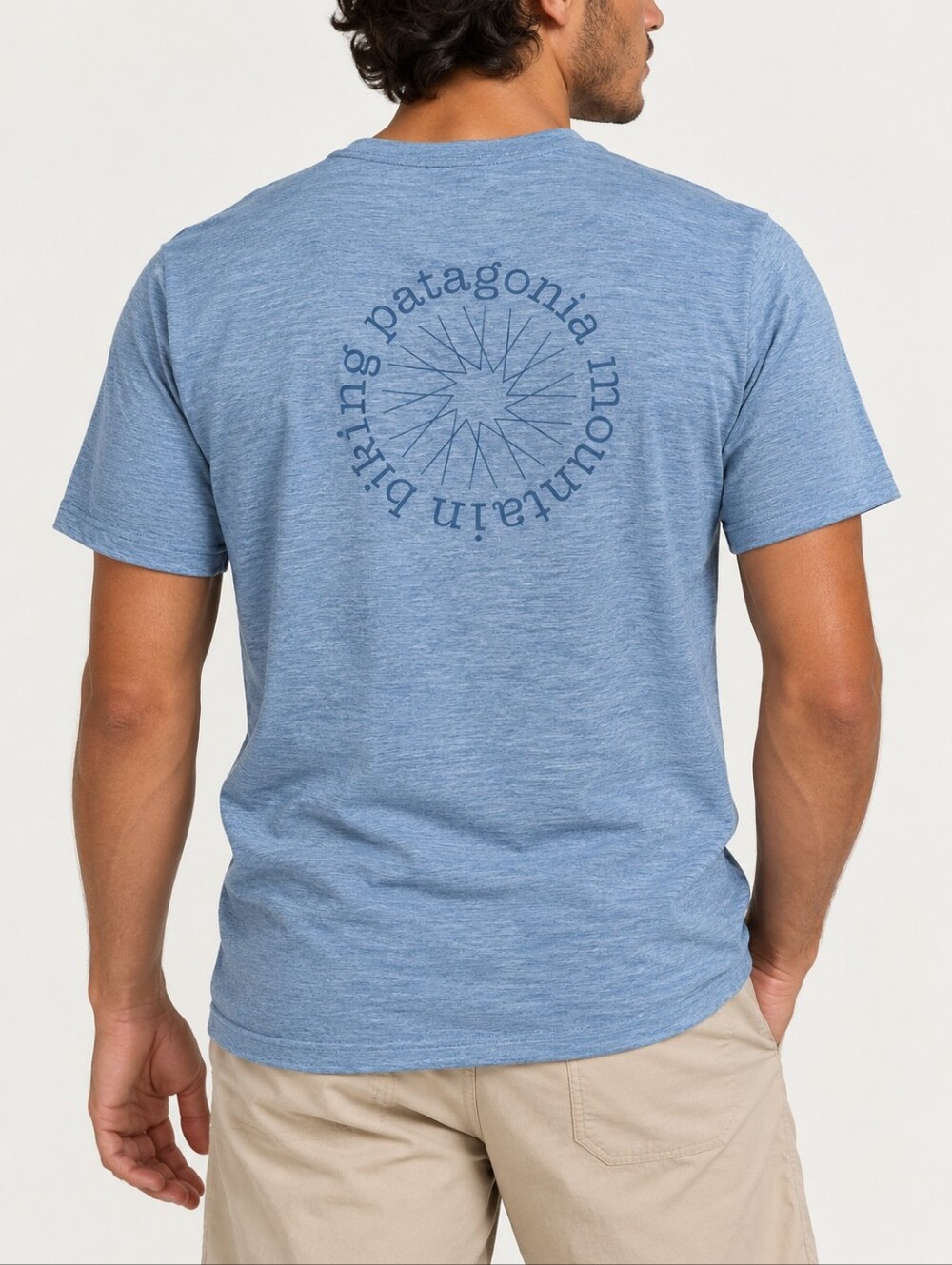 Patagonia Capilene Cool Daily Graphic Shirt Spoke Stencil Steam Blue Men's M